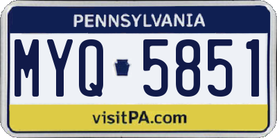 PA license plate MYQ5851