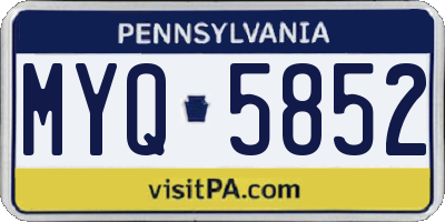 PA license plate MYQ5852