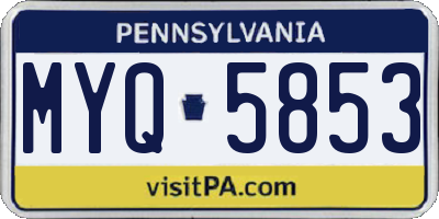 PA license plate MYQ5853