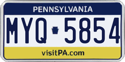 PA license plate MYQ5854