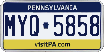 PA license plate MYQ5858