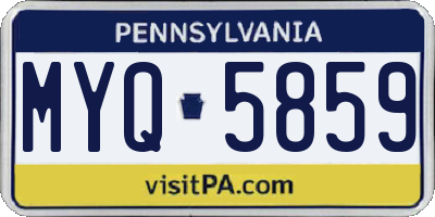 PA license plate MYQ5859