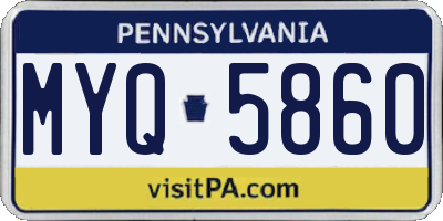 PA license plate MYQ5860