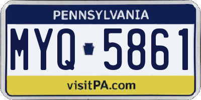 PA license plate MYQ5861
