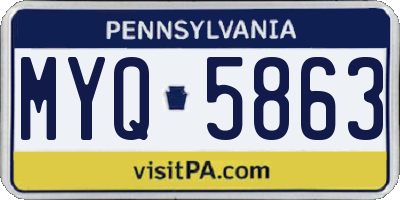 PA license plate MYQ5863