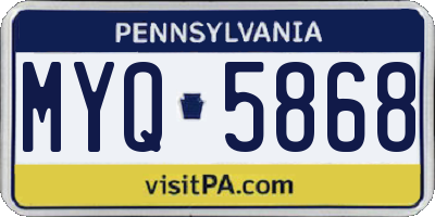 PA license plate MYQ5868