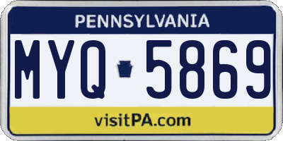 PA license plate MYQ5869