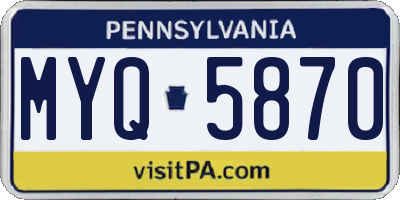 PA license plate MYQ5870