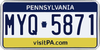 PA license plate MYQ5871