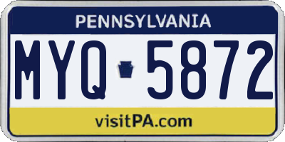 PA license plate MYQ5872
