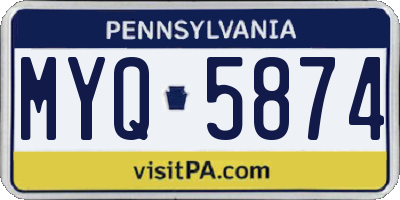 PA license plate MYQ5874