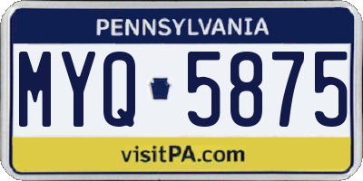 PA license plate MYQ5875