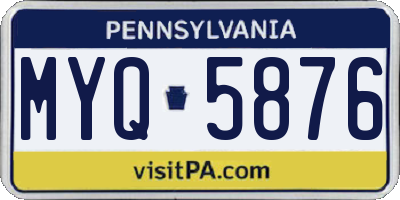 PA license plate MYQ5876