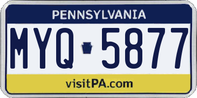 PA license plate MYQ5877