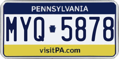 PA license plate MYQ5878