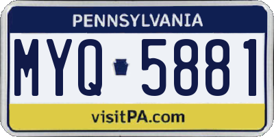 PA license plate MYQ5881