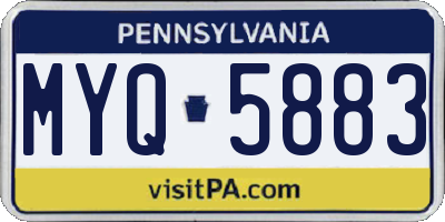 PA license plate MYQ5883