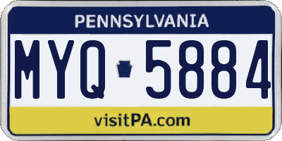 PA license plate MYQ5884