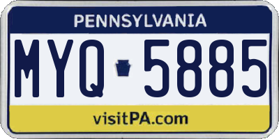 PA license plate MYQ5885