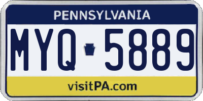 PA license plate MYQ5889