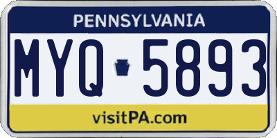 PA license plate MYQ5893