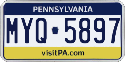 PA license plate MYQ5897