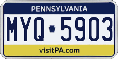 PA license plate MYQ5903