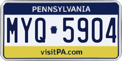 PA license plate MYQ5904