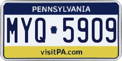 PA license plate MYQ5909