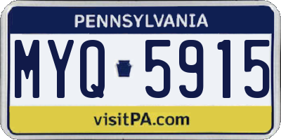PA license plate MYQ5915