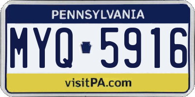 PA license plate MYQ5916