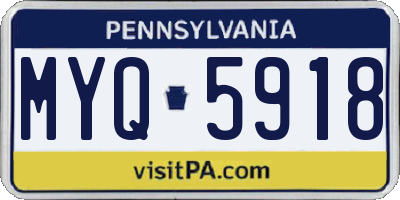 PA license plate MYQ5918