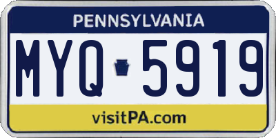 PA license plate MYQ5919