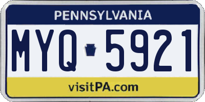 PA license plate MYQ5921