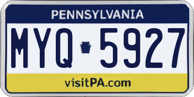 PA license plate MYQ5927