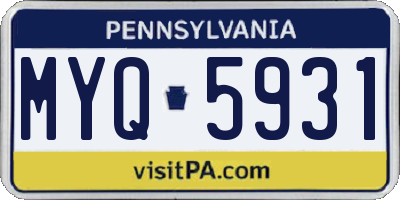 PA license plate MYQ5931
