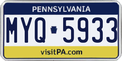 PA license plate MYQ5933