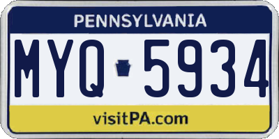 PA license plate MYQ5934