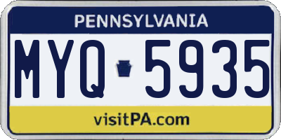 PA license plate MYQ5935