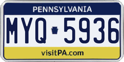 PA license plate MYQ5936