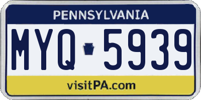 PA license plate MYQ5939