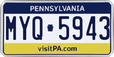 PA license plate MYQ5943