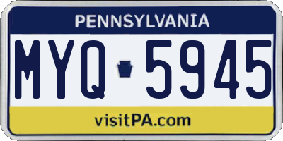 PA license plate MYQ5945