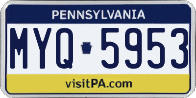 PA license plate MYQ5953