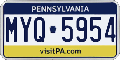 PA license plate MYQ5954