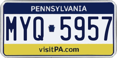 PA license plate MYQ5957