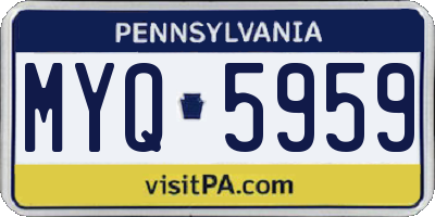 PA license plate MYQ5959