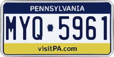 PA license plate MYQ5961