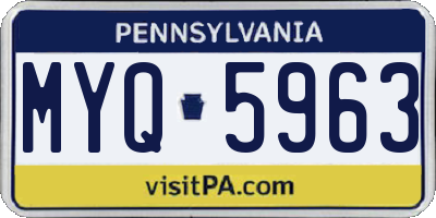 PA license plate MYQ5963