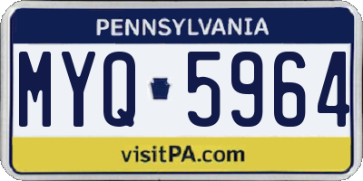 PA license plate MYQ5964